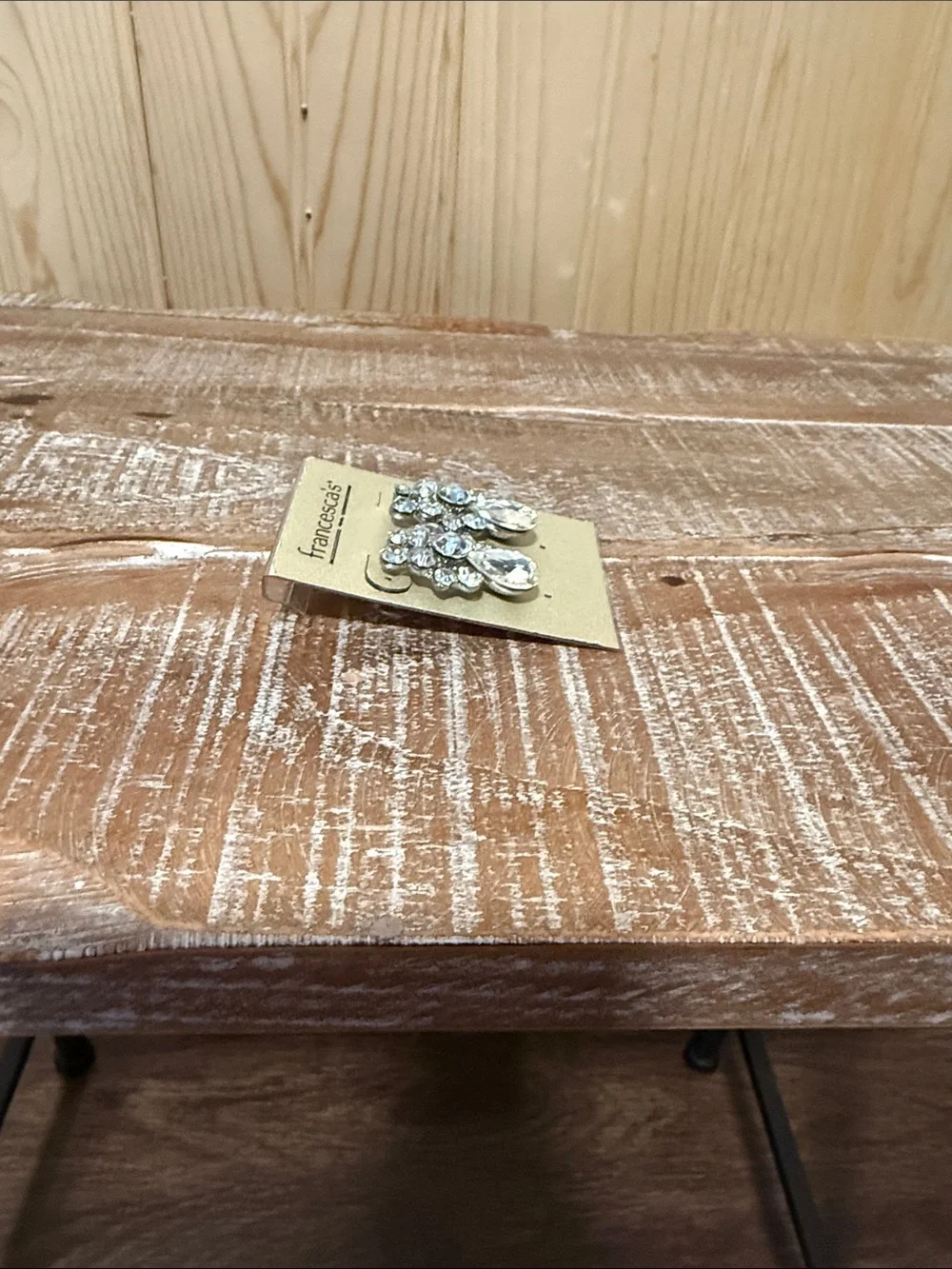 Francesca's Collections Clear Crystal Teardrop Cluster Stud Earrings